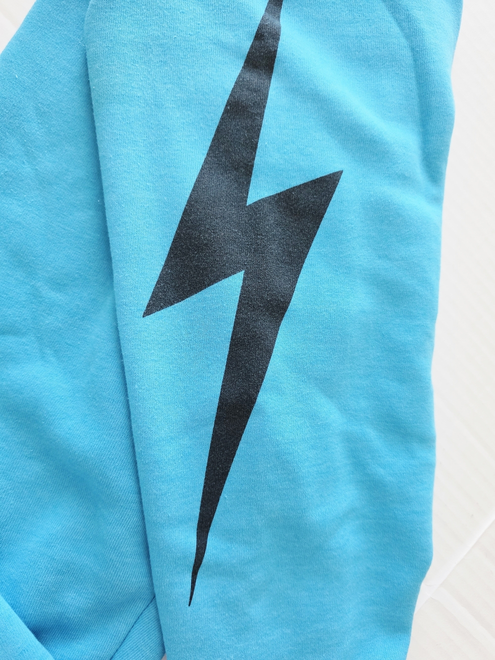 Aviator Nation Turquoise Fleece Sweatpants with black bolt design  size small - Picture 3 of 6